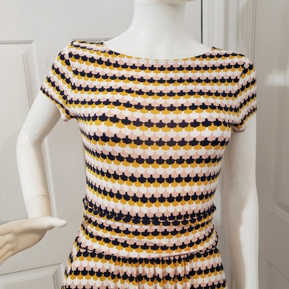 Boden Size 6 Elegant Striped Dress in Navy and Cream - Picture 5 of 12